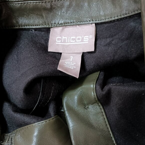 NWOT! CHICO'S OLIVE GREEN 2 POCKET JACKET - Picture 3 of 6